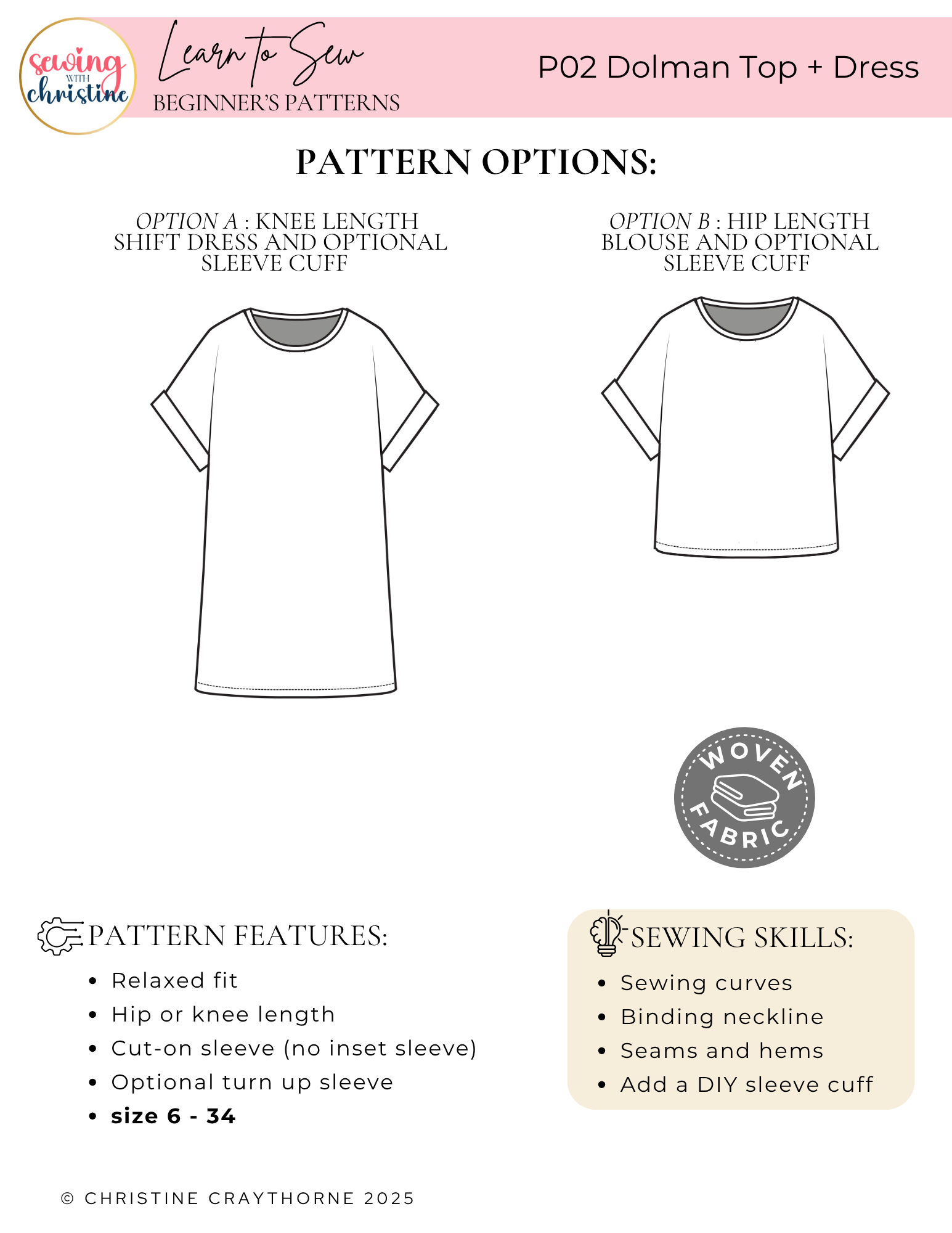 Sewing Guide P02 Dolman Top + Dress (3)